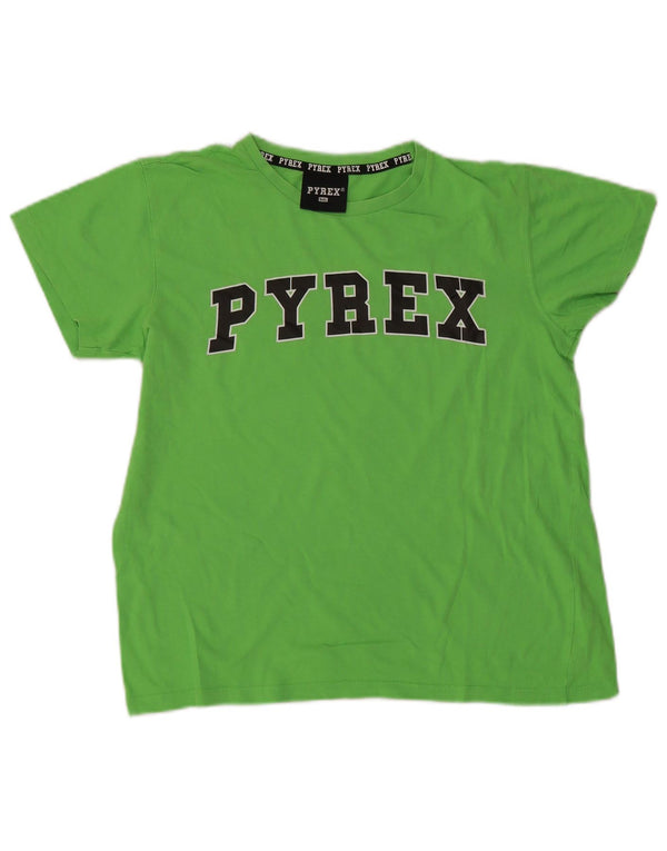 Pyrex Girls Graphic T-Shirt Top 14-15 Years 2XL Zeleni pamuk