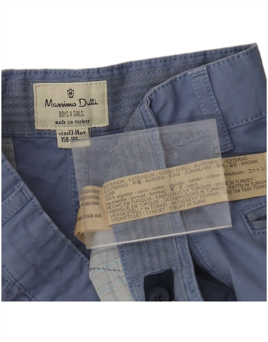 MASSIMO DUTTI Chino kratke hlače za dječake 13-14 godina W28 plavi pamuk