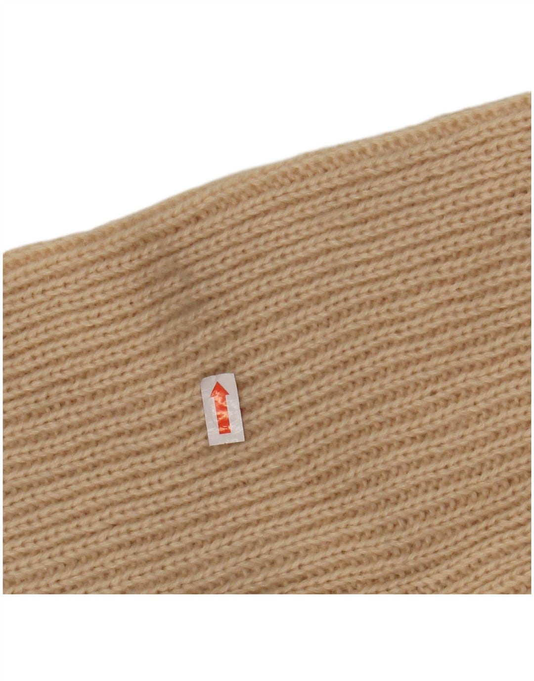 VINTAGE ženski pulover s rol izrezom UK 12 Srednje bež prugasti akril