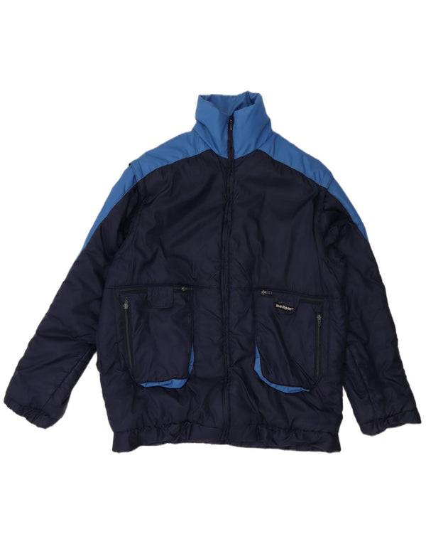 VINTAGE muška podstavljena jakna UK 42 XL tamnoplava boja