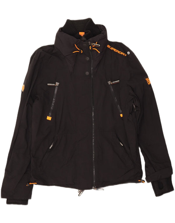SUPERDRY ženska jakna vjetrovka UK 16 Veliki crni najlon