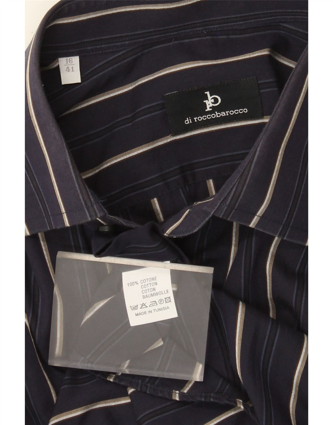 Roccobarocco muška košulja veličina 41 16 velika tamnoplava pamuk na pruge