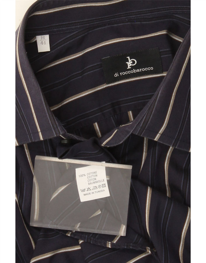 Roccobarocco muška košulja veličina 41 16 velika tamnoplava pamuk na pruge