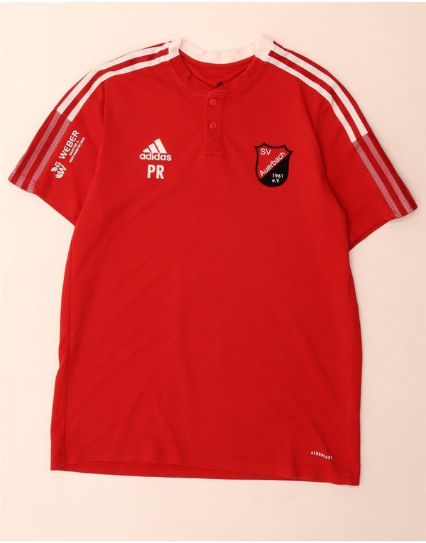 Adidas muška Aeroready grafička majica kratkih rukava srednje crvene pamučne boje