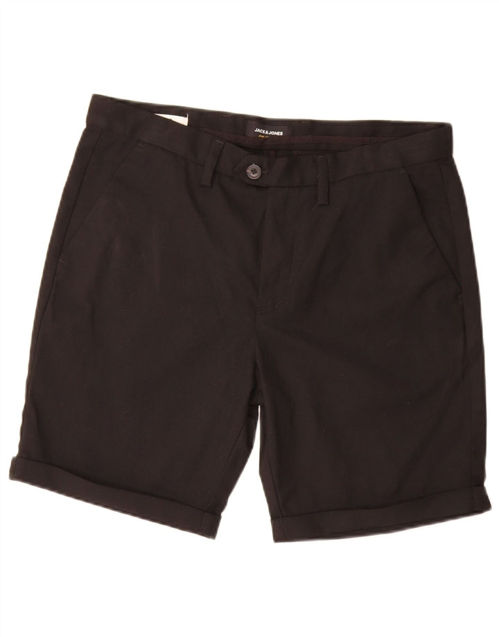 JACK & JONES Muške chino kratke hlače srednje veličine W30 crni poliester
