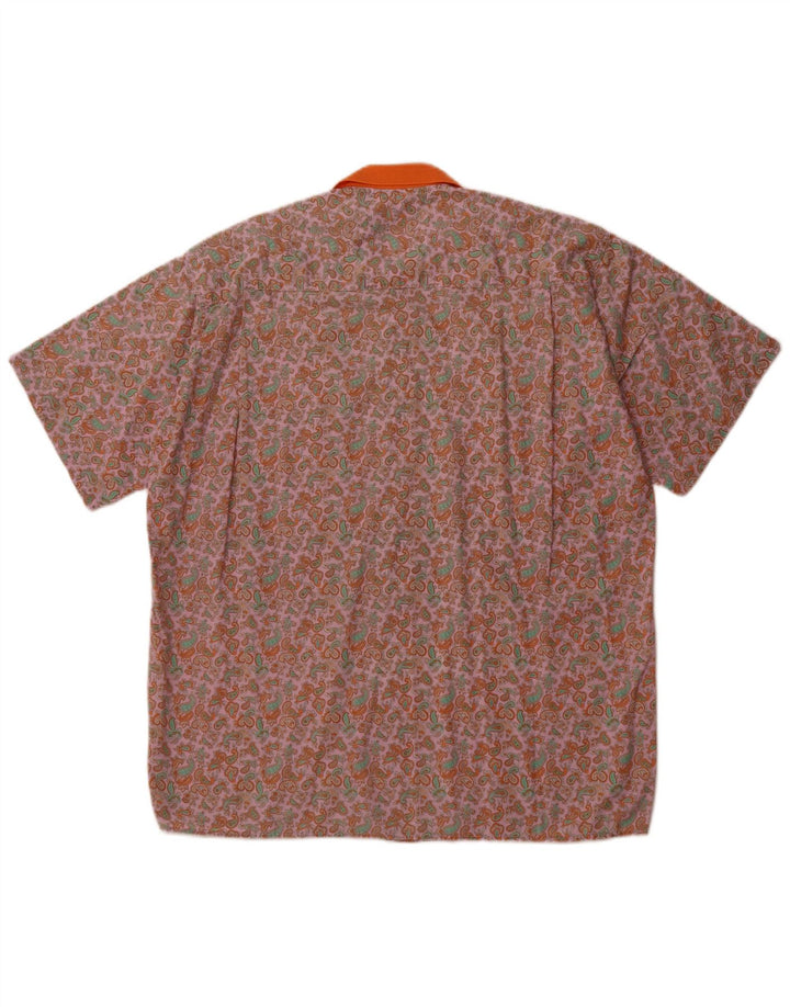 PULLOVERIA Muška košulja kratkih rukava srednje ružičasta, retro paisley