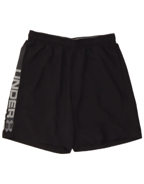 UNDER ARMOUR Mens Heat Gear Graphic Sport Shorts Large  Black Polyester