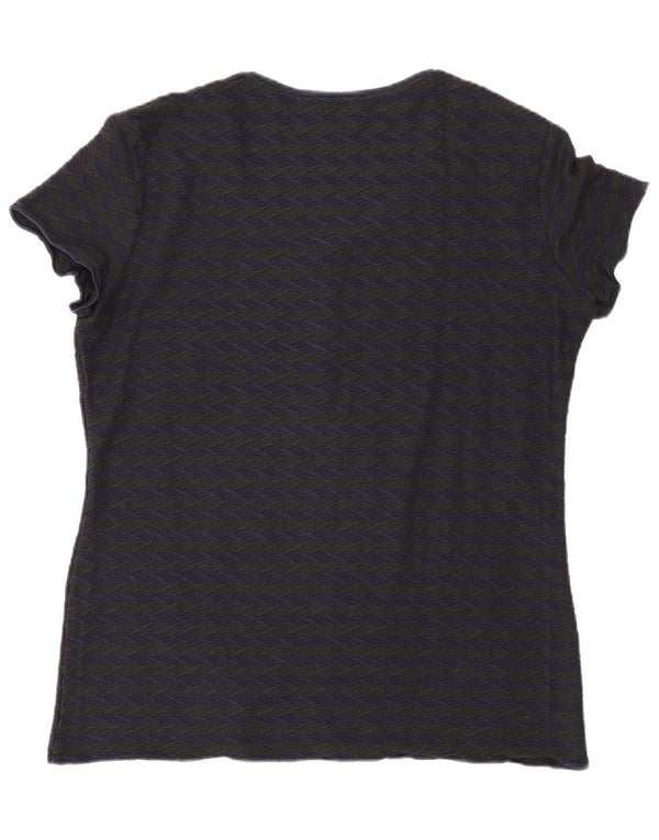 Emporio Armani ženska majica kratkih rukava IT 52 2XL tamnoplava geometrijska