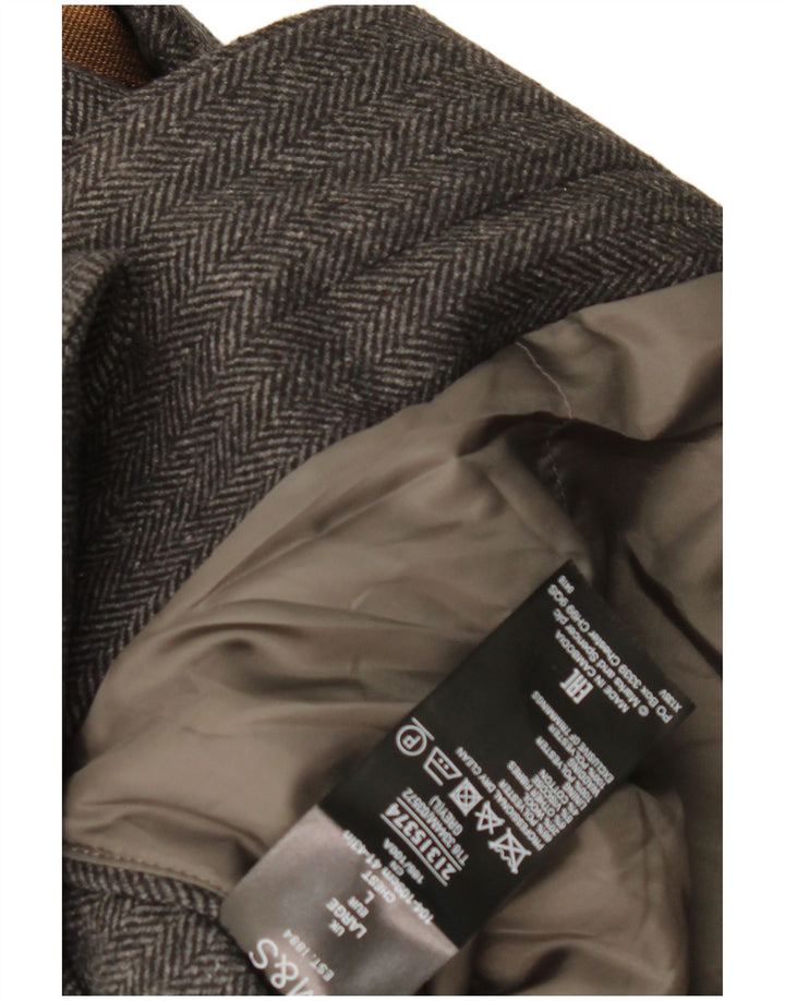 Marks & Spencer muški kaput UK 40 Large Grey Herringbone Classic