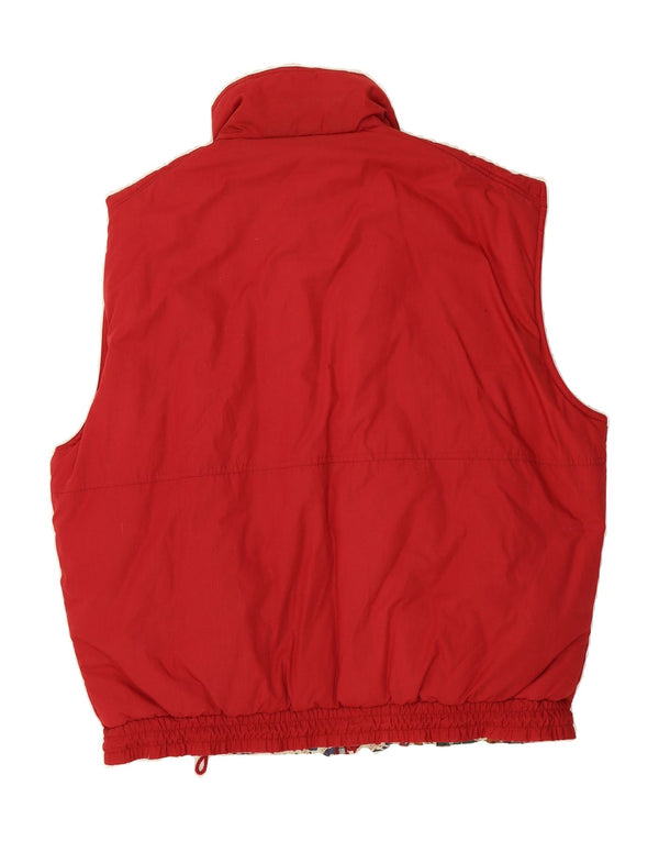 VINTAGE Mens Reversible Gilet UK 44 2XL Red