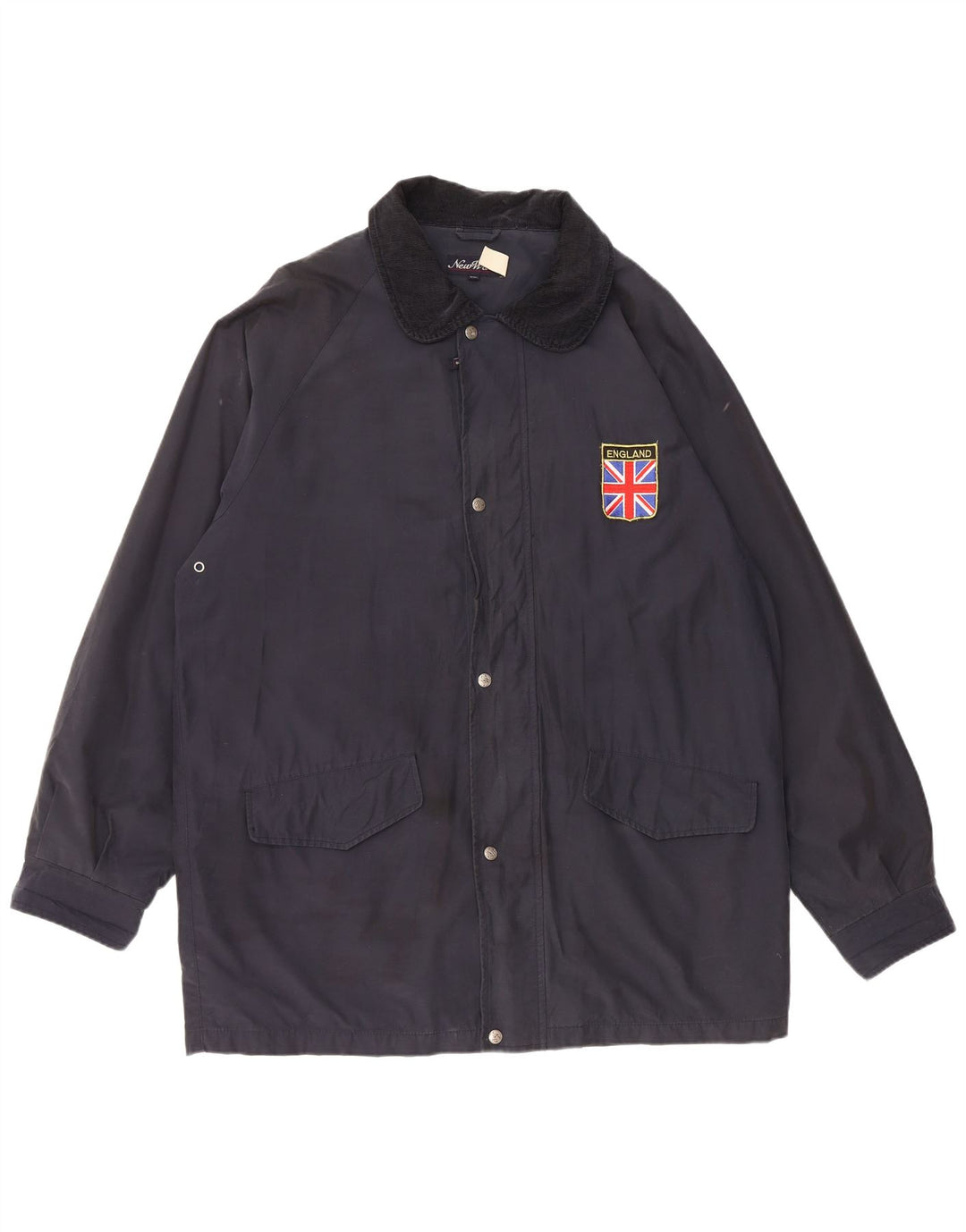 VINTAGE muška jakna vjetrovka UK 44 2XL tamnoplavi pamuk