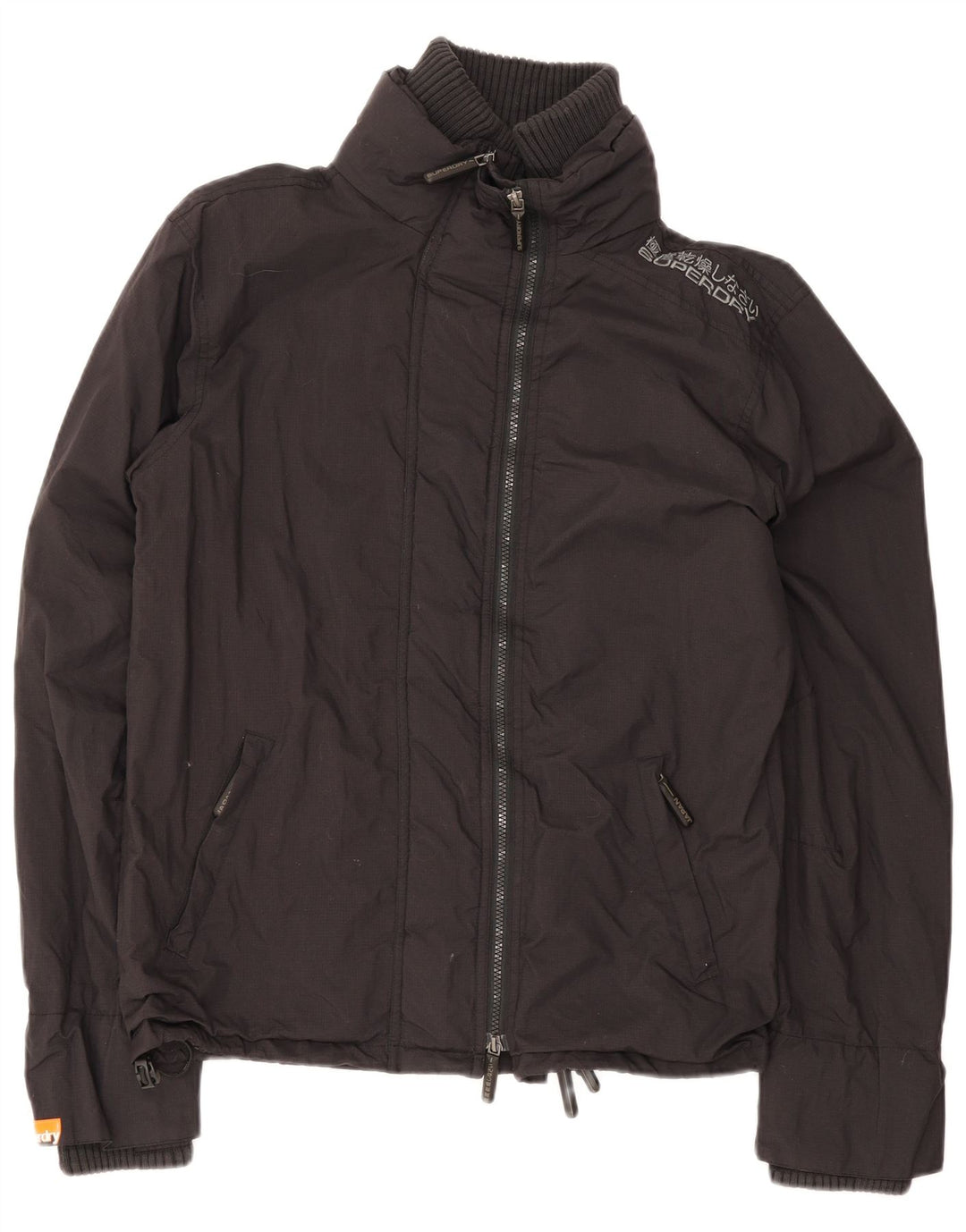Superdry ženska kišna jakna UK 16 Veliki crni najlon