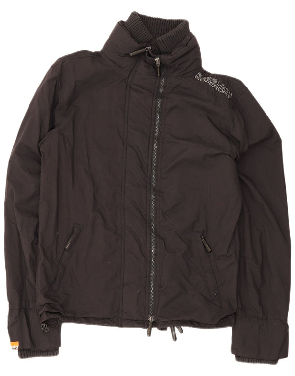 Superdry ženska kišna jakna UK 16 Veliki crni najlon