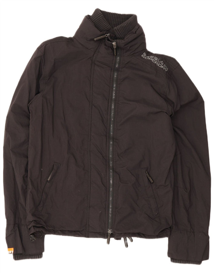 Superdry ženska kišna jakna UK 16 Veliki crni najlon