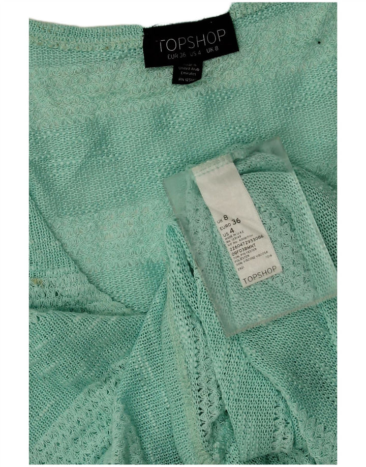 Topshop ženski prsluk UK 8 Mali tirkizni prugasti poliester