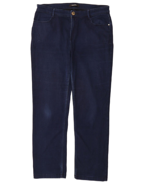 Marks & Spencer ženske ravne traperice UK 14 Large W32 L30 tamnoplavi pamuk