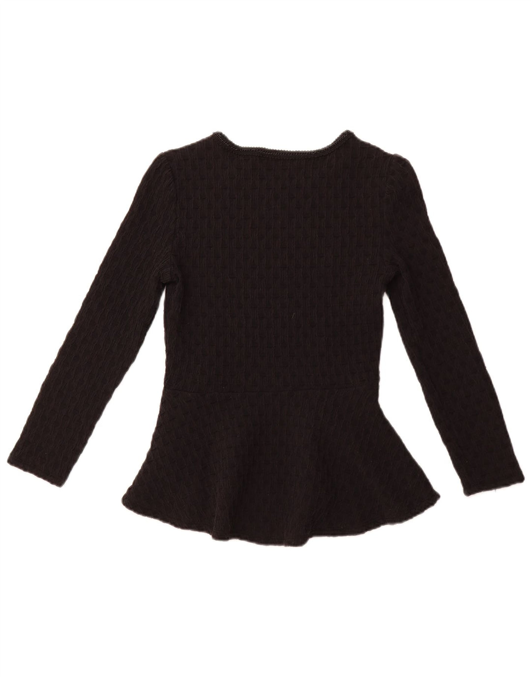 ZARA Womens Long Sleeve Blouse Top UK 8 Small Black