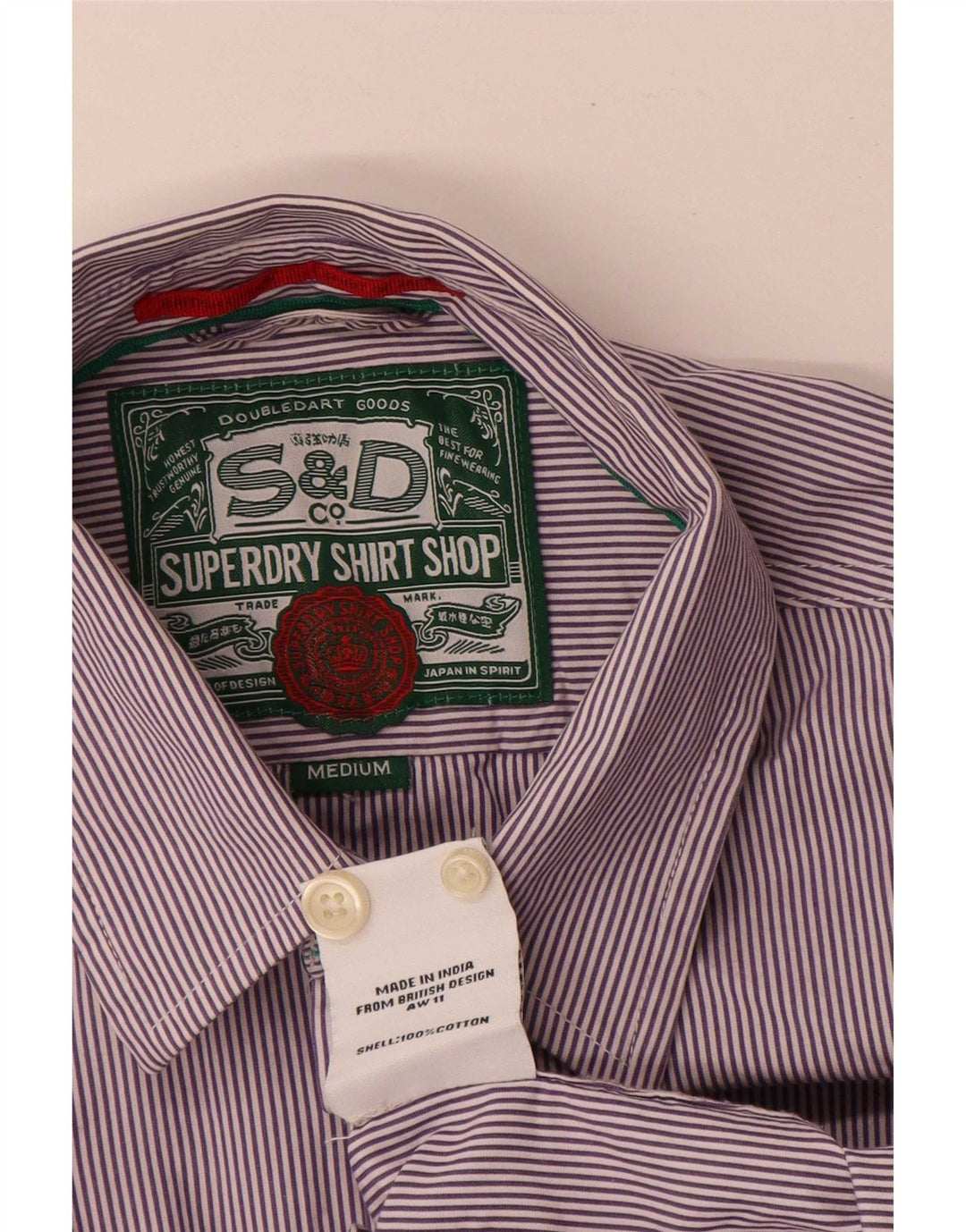 Superdry muška košulja standardnog kroja, srednje ljubičaste pamučne pruge