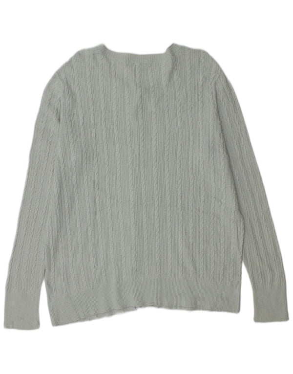 Eddie Bauer ženski kardigan pulover UK 18 XL plavi pamuk