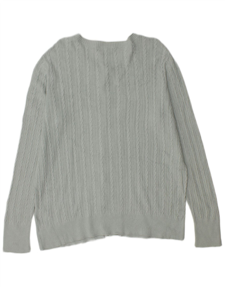 Eddie Bauer ženski kardigan pulover UK 18 XL plavi pamuk