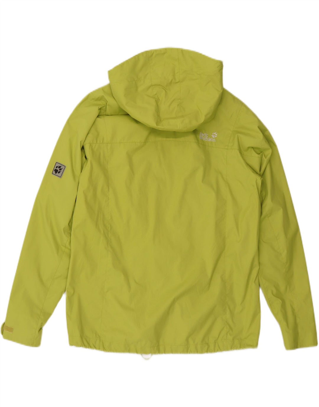 JACK WOLFSKIN Womens Hooded Rain Jacket UK 16 Large Green Polyamide