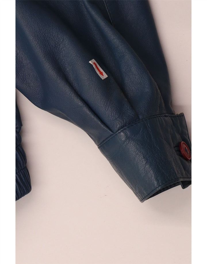 VINTAGE muška vojna kožna jakna IT 52 XL plava koža