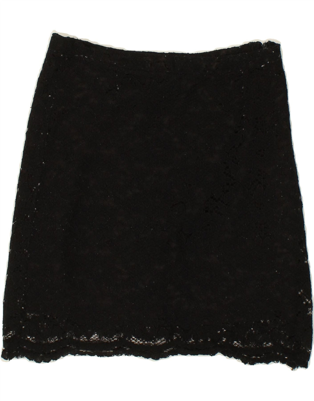NAF NAF Womens Lace Straight Skirt W28 Medium Black Spotted Vintage Naf Naf and Second-Hand Naf Naf from Messina Hembry 