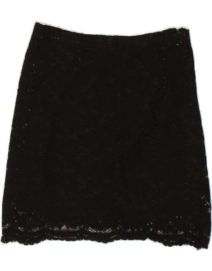 NAF NAF Womens Lace Straight Skirt W28 Medium Black Spotted Vintage Naf Naf and Second-Hand Naf Naf from Messina Hembry 