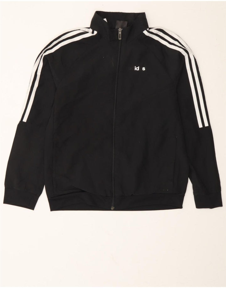 ADIDAS Boys Tracksuit Top Jacket 11-12 Years Black Polyester Vintage Adidas and Second-Hand Adidas from Messina Hembry 