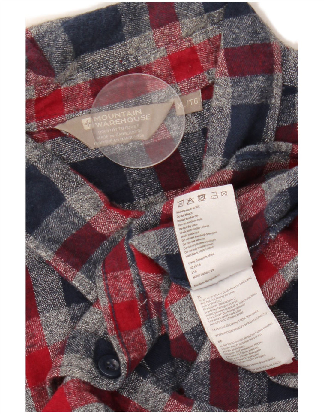 MOUNTAIN WAREHOUSE Muška flanelska košulja XL tamnoplavi karirani pamuk