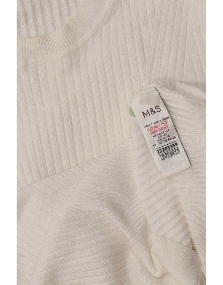 Marks & Spencer ženska majica kratkih rukava UK 14 srednje bijele viskoze
