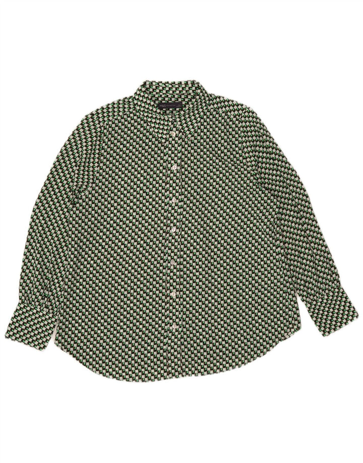 Marks & Spencer ženska prevelika košulja bluza UK 14 velika zelena geometrijska