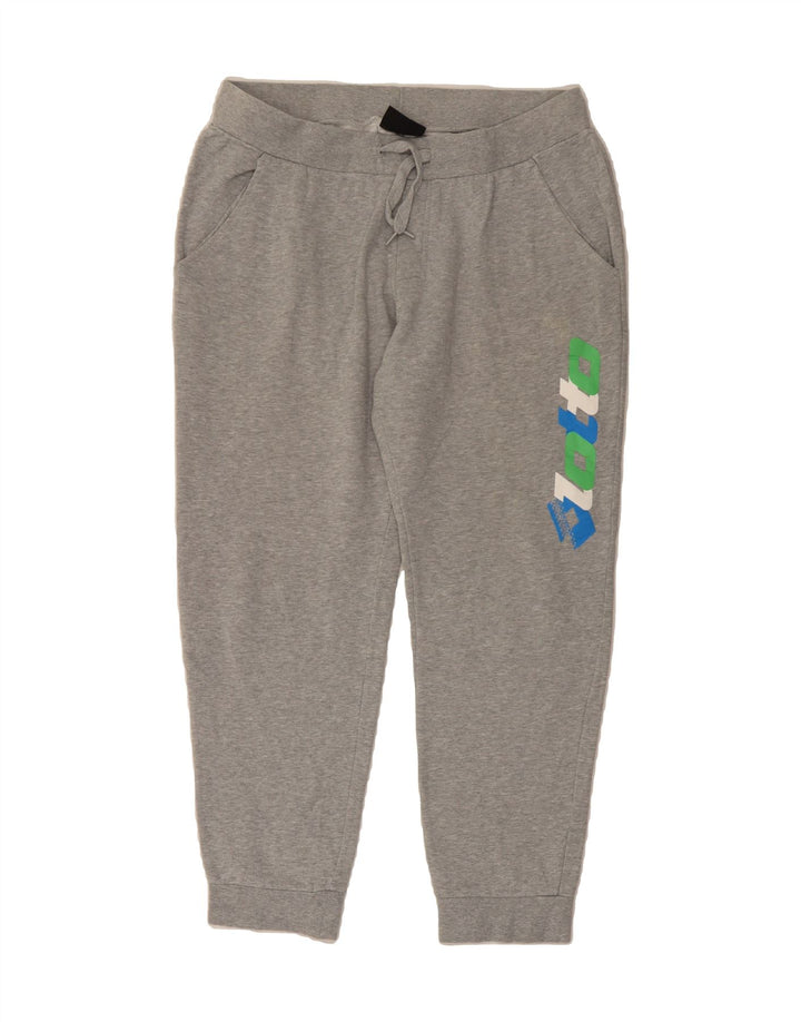 LOTTO Mens Graphic Tracksuit Trousers Joggers Large  Grey Vintage Lotto and Second-Hand Lotto from Messina Hembry 
