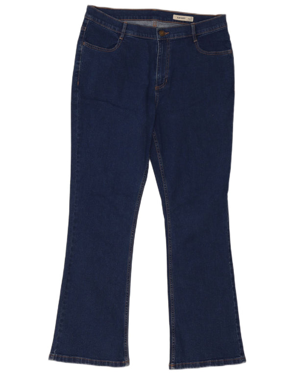 Marks & Spencer Womens Regular Slim Bootcut Jeans UK 14 Large W34 L30 Blue