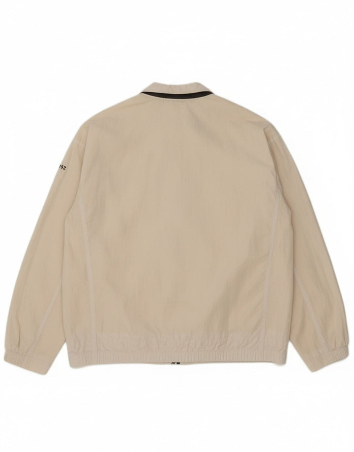 NIKE Mens Bomber Jacket UK 42/44 Large White Cotton