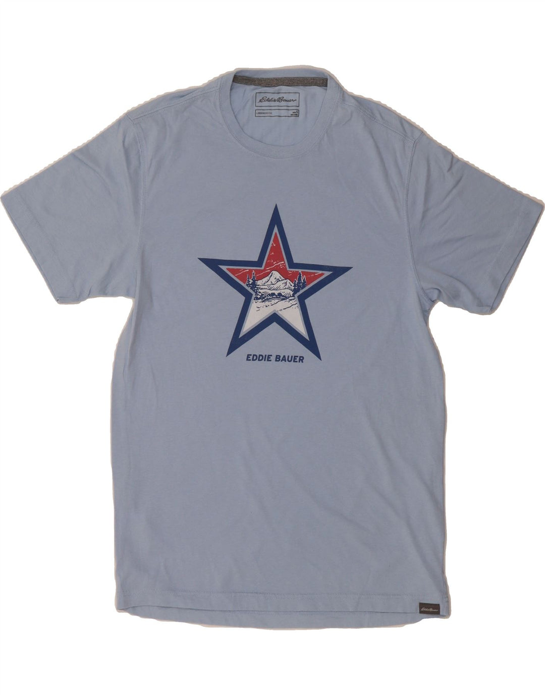 EDDIE BAUER Mens Graphic T-Shirt Top Small Blue Cotton Vintage Eddie Bauer and Second-Hand Eddie Bauer from Messina Hembry 