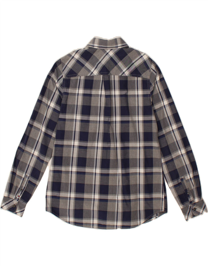 TOMMY HILFIGER Womens Shirt US 8 Medium Navy Blue Check Cotton Vintage Tommy Hilfiger and Second-Hand Tommy Hilfiger from Messina Hembry 