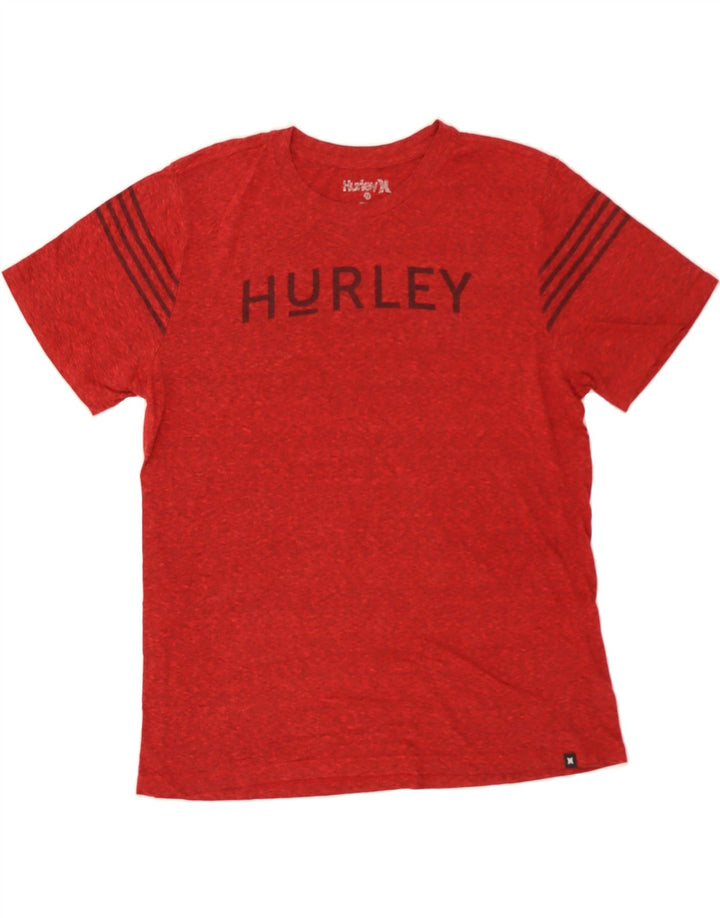 HURLEY Mens Graphic T-Shirt Top Medium Red Flecked Polyester Vintage Hurley and Second-Hand Hurley from Messina Hembry 