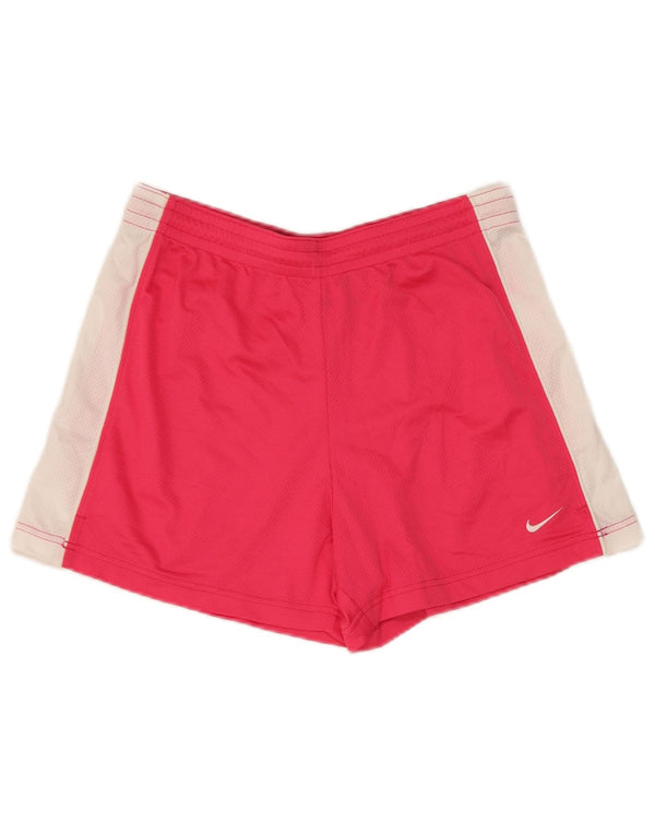 Nike Womens Sport Shorts UK 10 Small Pink Colourblock Polyester