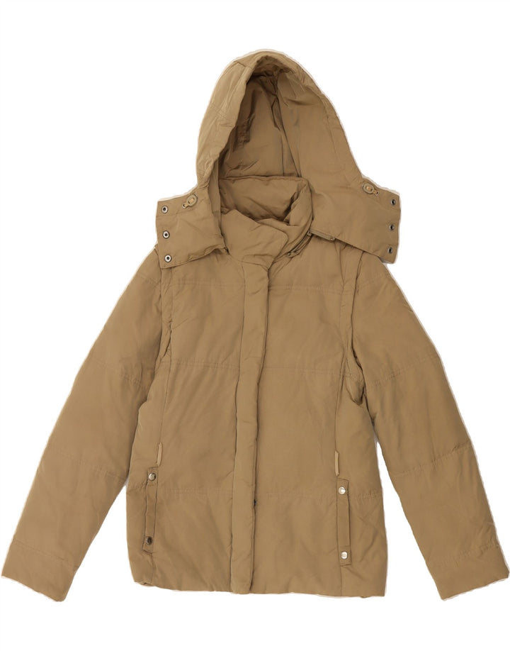 MASSIMO DUTTI Womens Hooded Padded Jacket UK 10 Small Beige Polyester Vintage Massimo Dutti and Second-Hand Massimo Dutti from Messina Hembry 