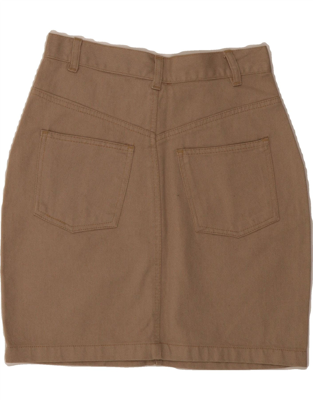 MILLS Womens Denim Skirt Small W26  Beige Cotton Vintage Mills and Second-Hand Mills from Messina Hembry 