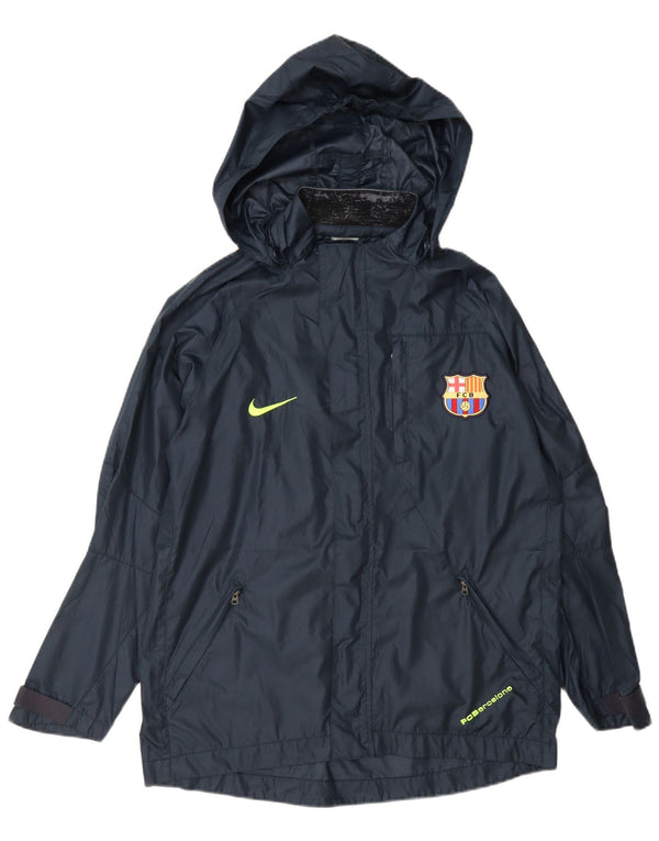 Nike Boys Barcelona kišna jakna s kapuljačom 13-14 godina XL tamnoplava poliester
