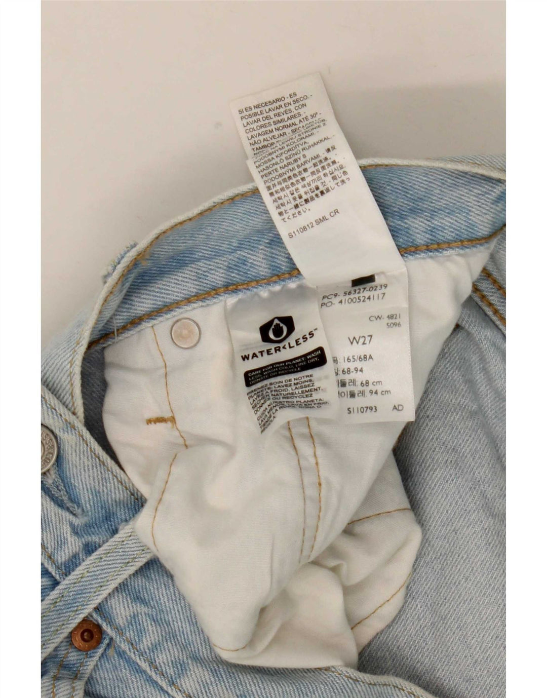 Levi's ženske kratke traper hlače 501 W27 male plave boje pamuka