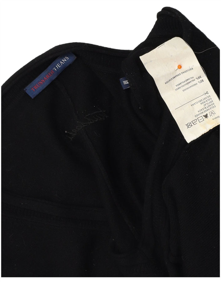 TRUSSARDI JEANS Ženski pončo džemper UK 14 Srednja crna viskoza