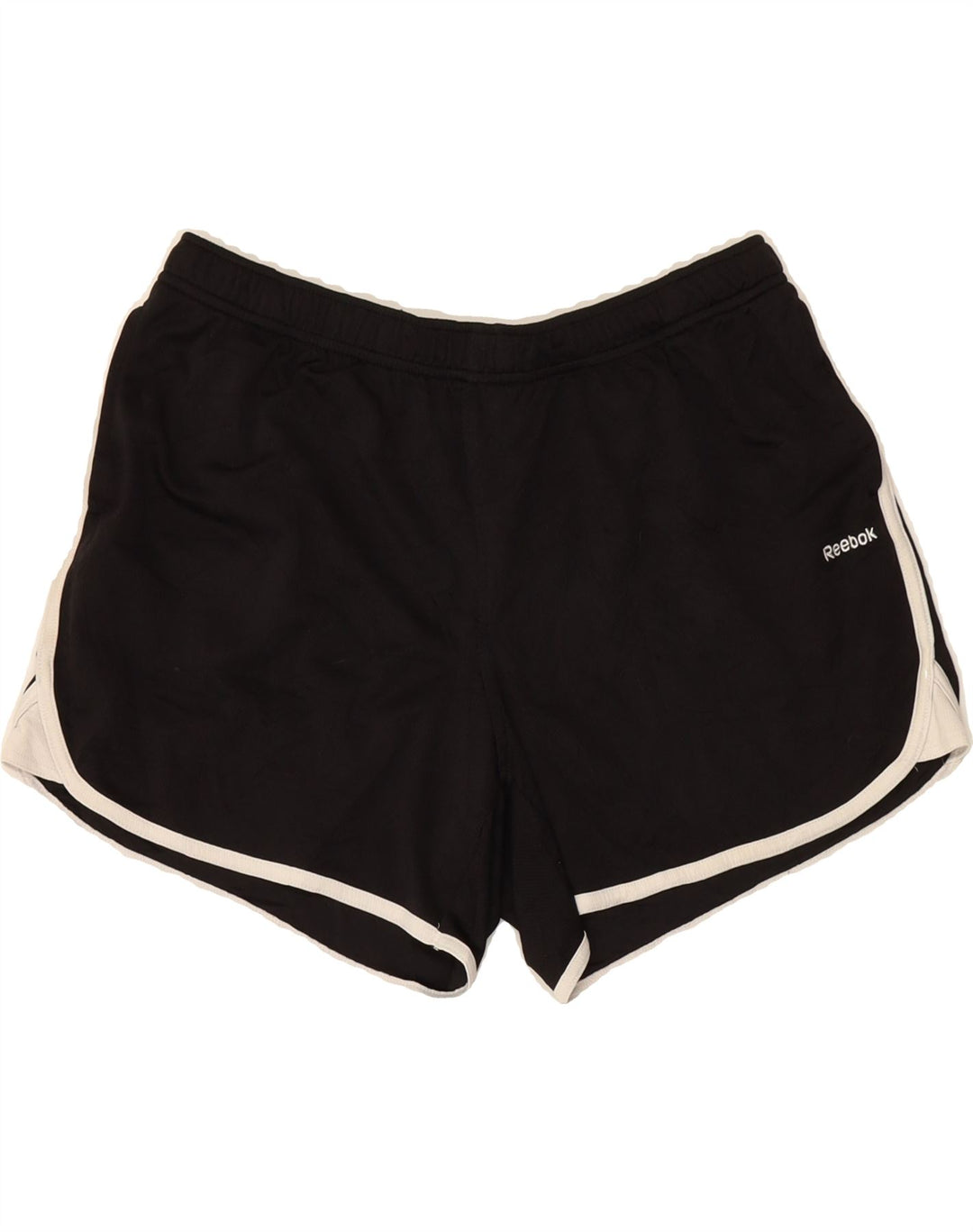 REEBOK Womens Sport Shorts UK 14 Large Black Colourblock Polyester Vintage Reebok and Second-Hand Reebok from Messina Hembry 