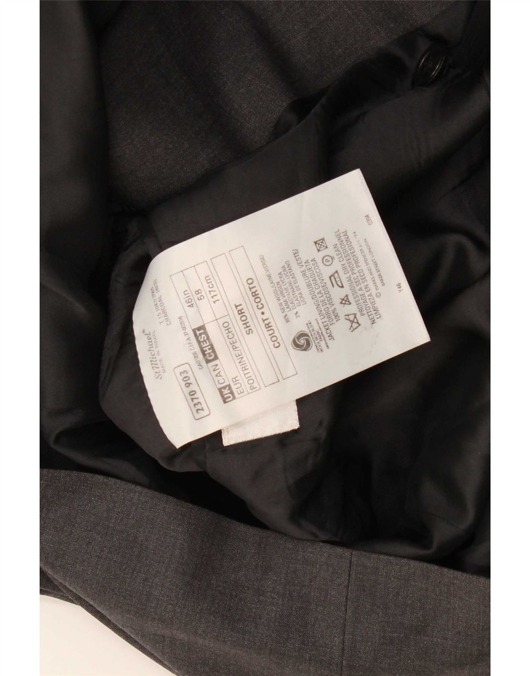 Marks & Spencer muška jakna s dvostrukim kopčanjem UK 46 XL siva nova vuna