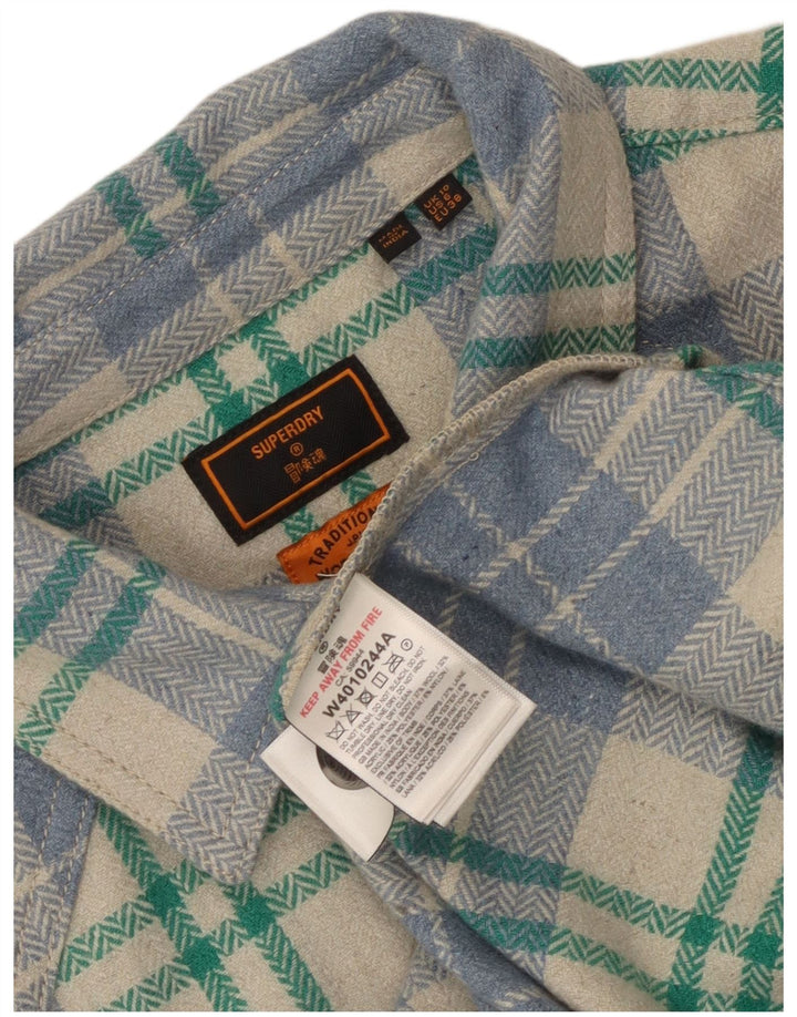 Superdry ženska prekomjerna flanelska košulja UK 10 malih raznobojnih karira