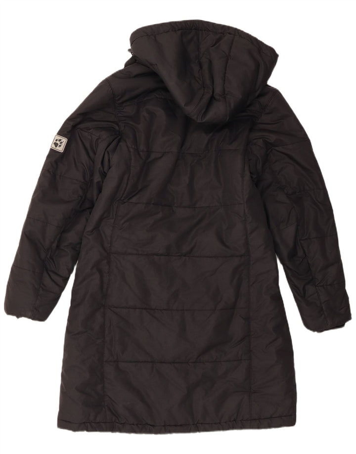 Jack Wolfskin ženski podstavljeni kaput s kapuljačom UK 10 Mali crni poliester