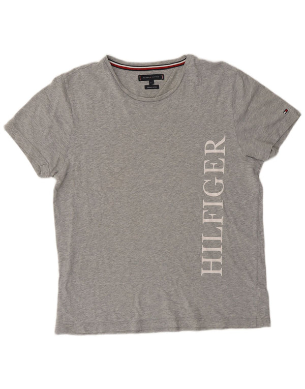 Tommy Hilfiger Ženska majica kratkih rukava s grafičkim motivima UK 16 Large Grey Flecked Cotton