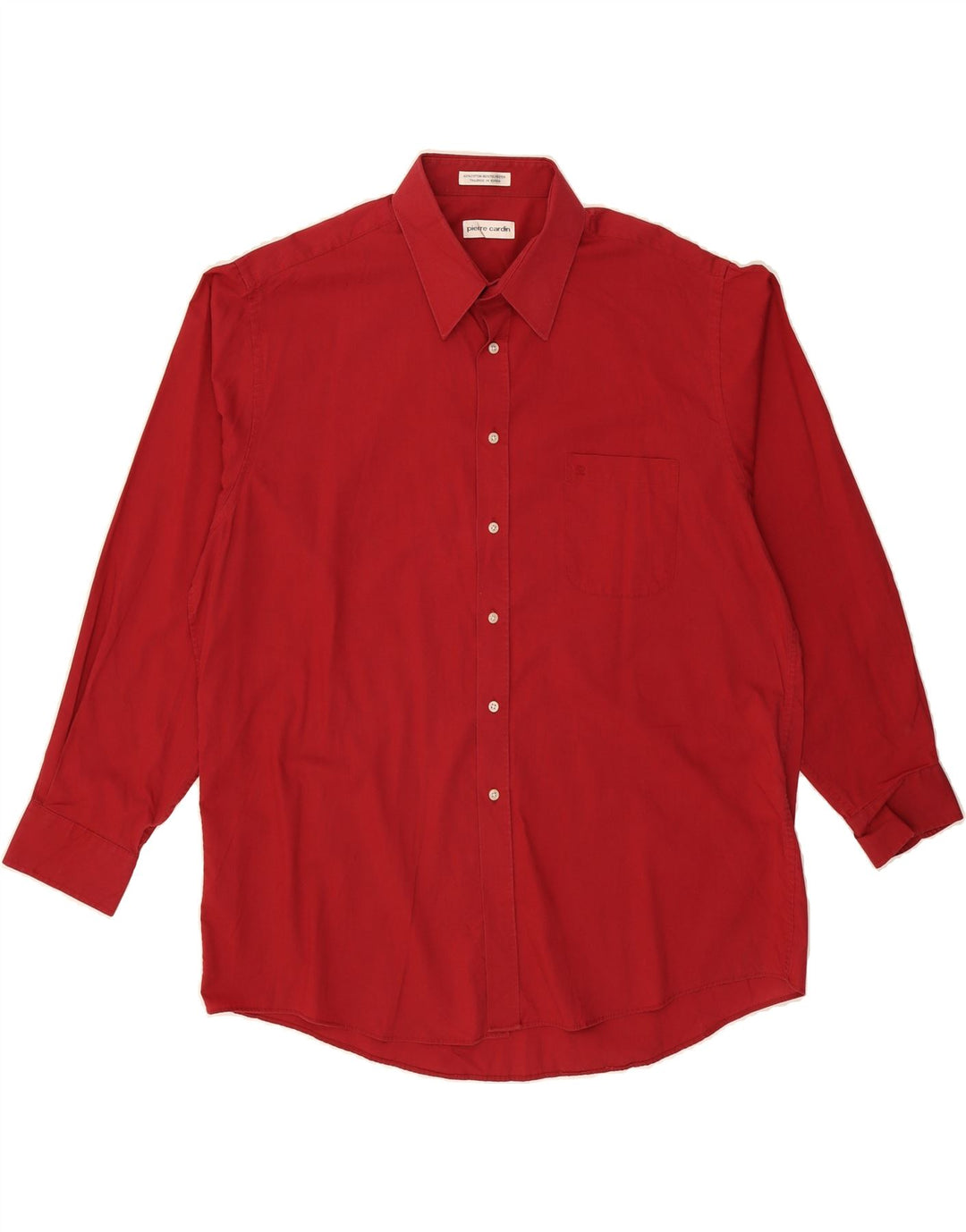 PIERRE CARDIN Mens Shirt Size 17 XL Red Cotton Vintage Pierre Cardin and Second-Hand Pierre Cardin from Messina Hembry 
